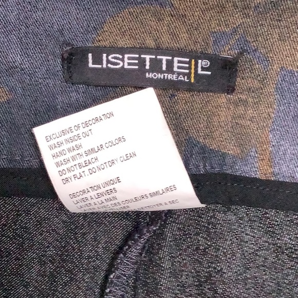 Beautiful Lisette Stretchy Pull-On Jeans with beige flower accent Size 14 - Picture 4 of 6